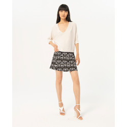 Pull Oversize blanc BASI232 - Surkana