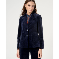 Blazer velours Bleu marine...