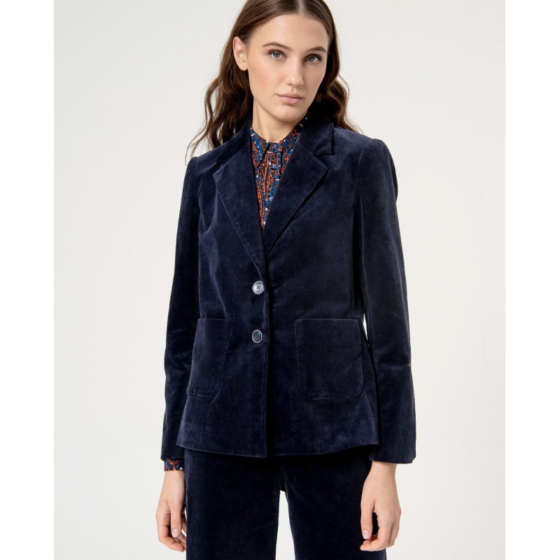 Blazer velours Bleu marine NEPA321 - Surkana