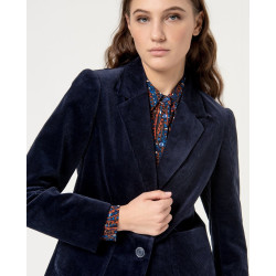Blazer velours Bleu marine NEPA321 - Surkana