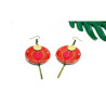 Boucles d'Oreilles Rouge et Doré - Sunkris - Achat en ligne - Jaines