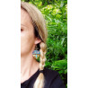 Boucles D'Oreilles Bombay Bleu et Doré - Jaïnès & Co