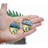 Boucles D'Oreilles Bombay Bleu et Doré - Jaïnès & Co