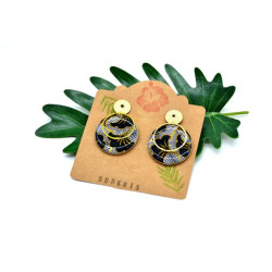 Boucles D'Oreilles Noir et Doré - Jaïnès & Co