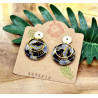 Boucles D'Oreilles Noir et Doré - Jaïnès & Co
