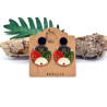 Boucles D'Oreilles Seigaiha noir et rouge  - Jaïnès & Co