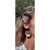 Boucles D'Oreilles Seigaiha noir et rouge  - Jaïnès & Co