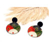 Boucles D'Oreilles Seigaiha noir et rouge  - Jaïnès & Co