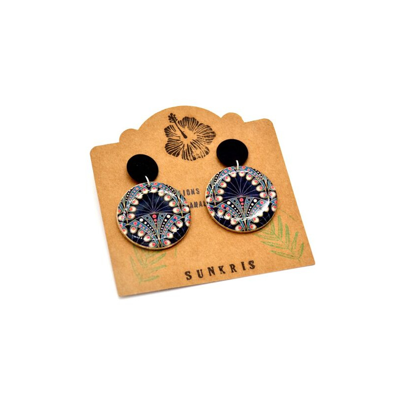 Boucles D'Oreilles Plume de paon - Jaïnès & Co