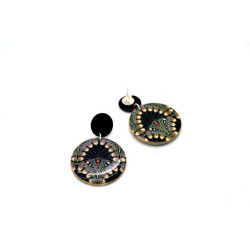 Boucles D'Oreilles Plume de paon - Jaïnès & Co