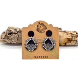 Boucles D'Oreilles Plume de paon - Jaïnès & Co