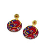 Boucles d'Oreilles Eventails rouge et doré- Jaïnès & Co - Achat en ligne - Jaines