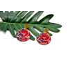 Boucles d'Oreilles Eventails rouge et doré- Jaïnès & Co - Achat en ligne - Jaines