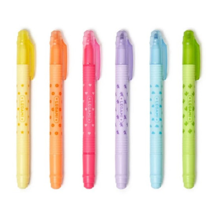Set de 6 Surligneurs Effaçables - Magic Highlighters - Legami - Achat en ligne - Jaines