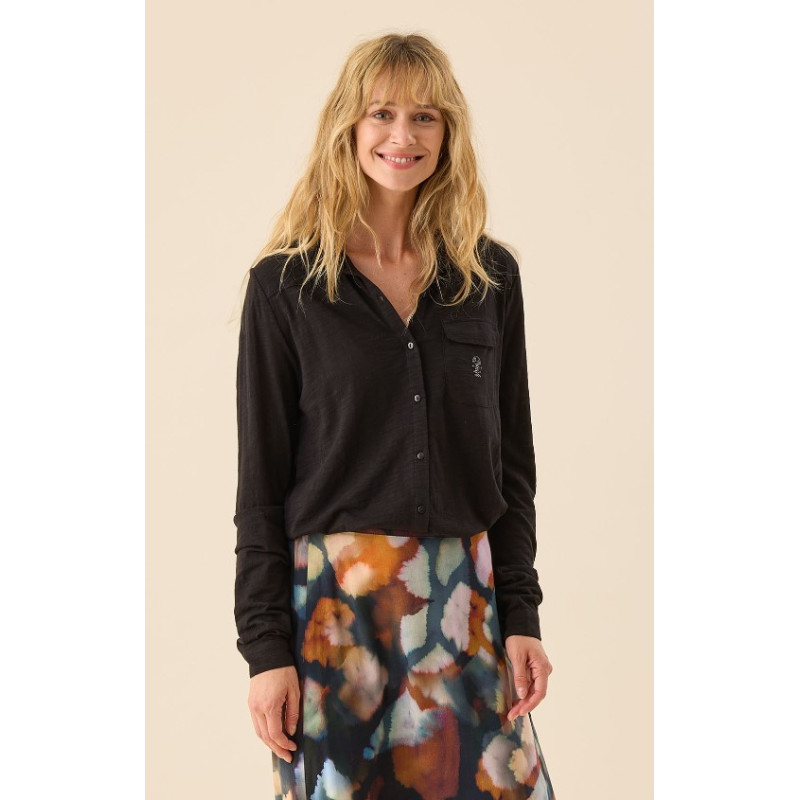 Chemisier Jersey Flammé DCHL166 Noir- Diplodocus