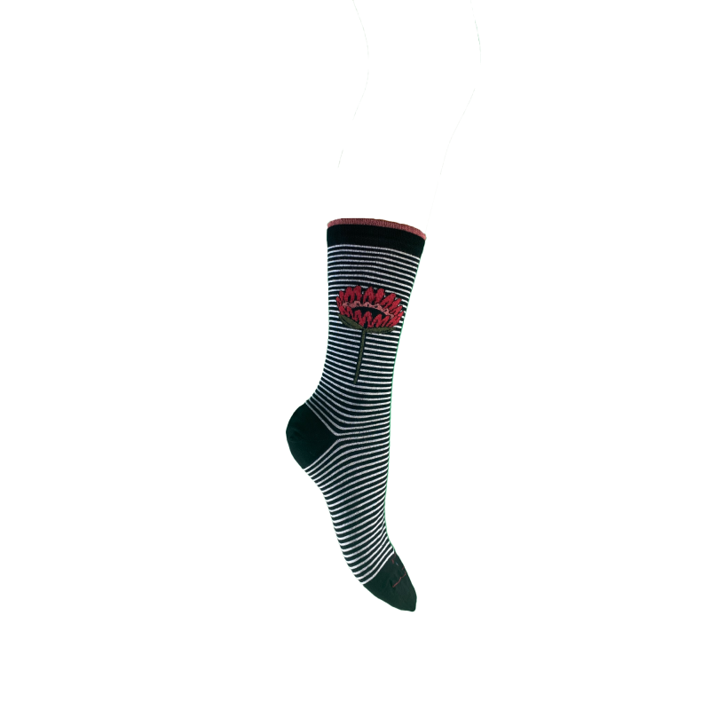 Chaussettes Noir Fleurs 53119 - Labonal