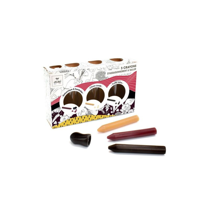 Coffret crayons Balsamique & framboise / Citron confit / Truffe noire - Ocni