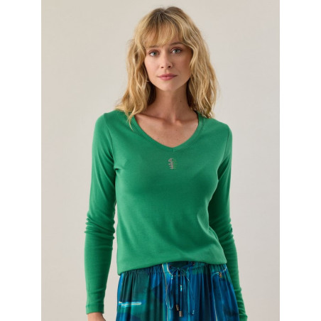 T-Shirt col V Miroir Jet DTSL373 - Diplodocus - Achat en ligne - Jaines