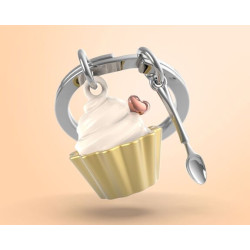 Porte-clés Cupcake vanille-...