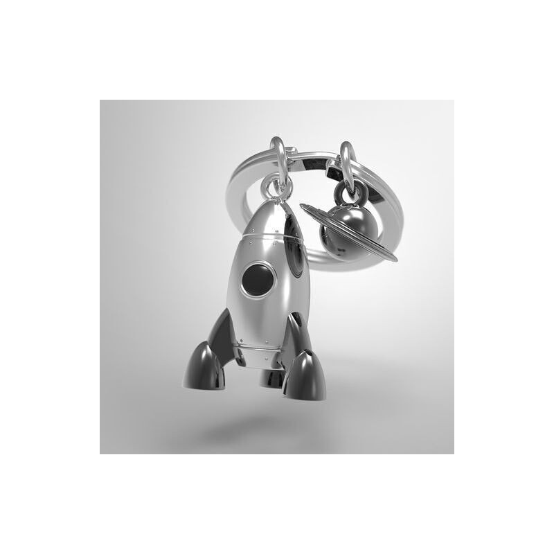 Porte-clés Fusée & sa planète - Metalmorphose