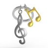 Porte-clés Clé de sol et note de musique dorée - Metalmorphose