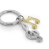 Porte-clés Clé de sol et note de musique dorée - Metalmorphose