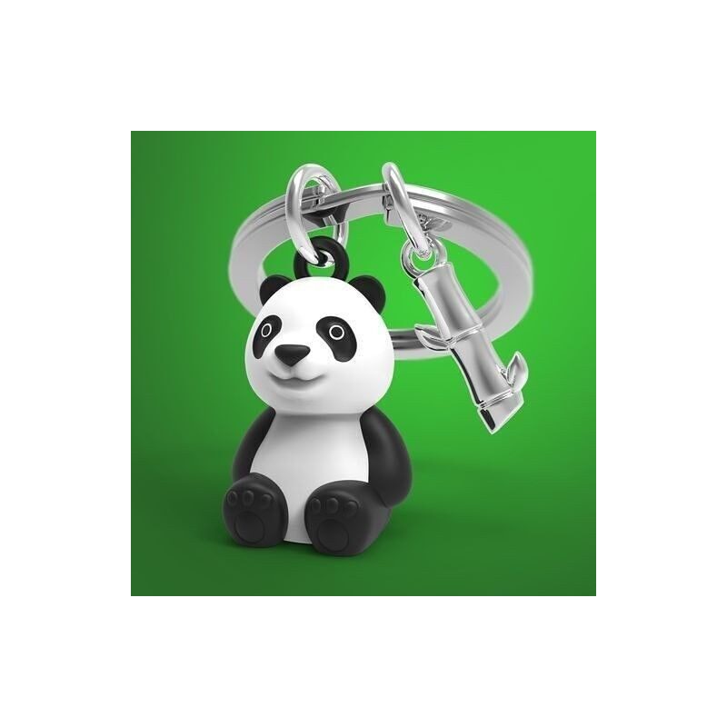 Porte-clés Panda et son bambou - Metalmorphose