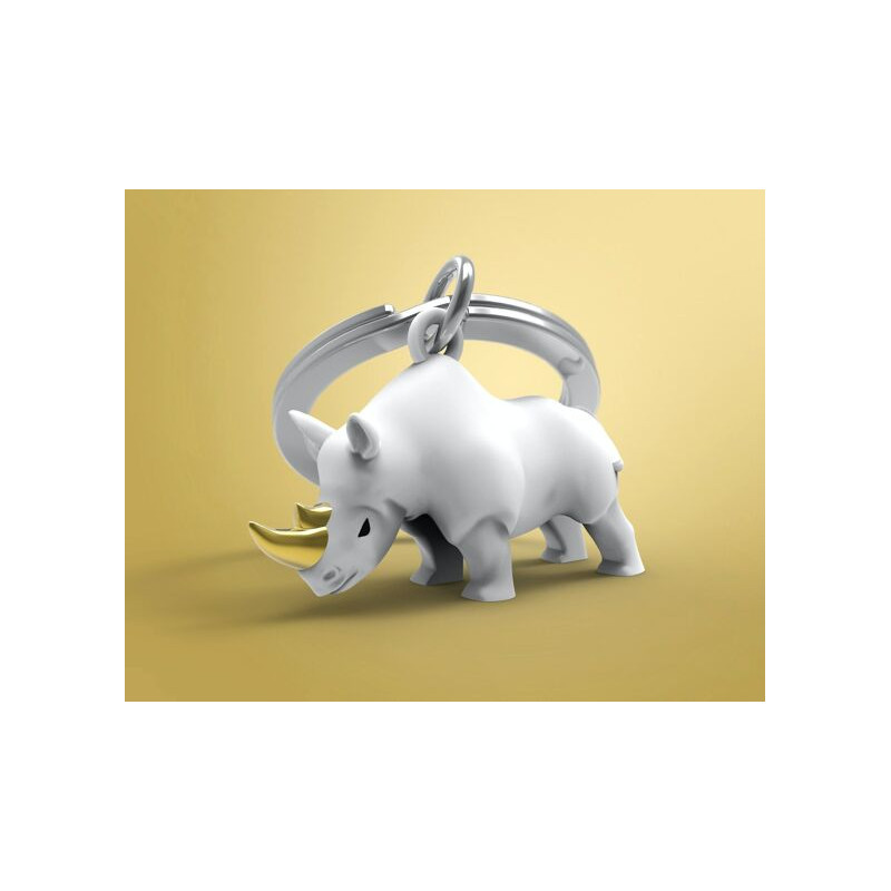 Porte-clés Rhinocéros blanc - Metalmorphose