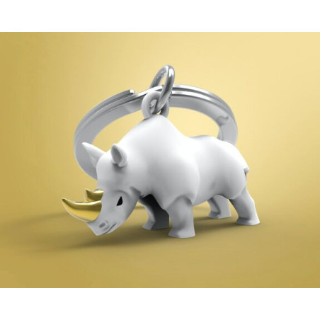 Porte-clés Rhinocéros blanc  - Metalmorphose