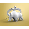 Porte-clés Rhinocéros blanc - Metalmorphose