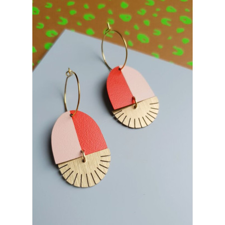 Boucles d'oreilles Patti Corail - Rose Bouchon - Achat en ligne - Jaïnès