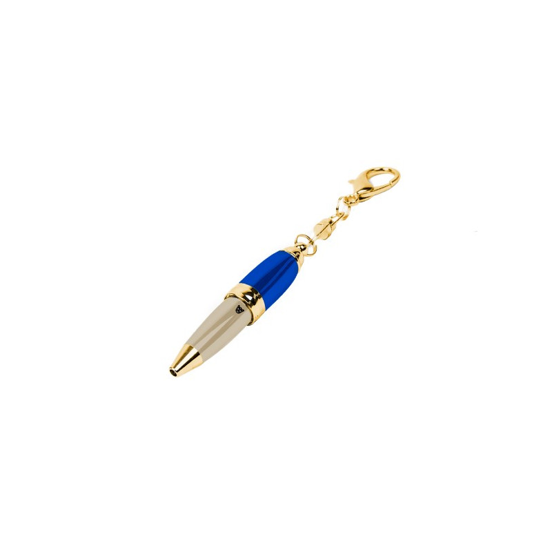 Stylo porte-clé Doré bicolore bleu sable- Catwalk