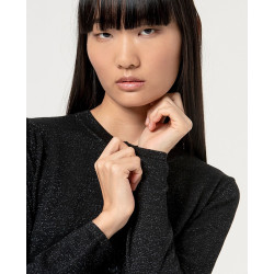 Cardigan noir pailleté NEXU335 - Surkana