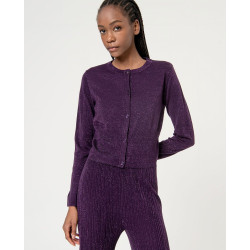 Cardigan violet pailleté...