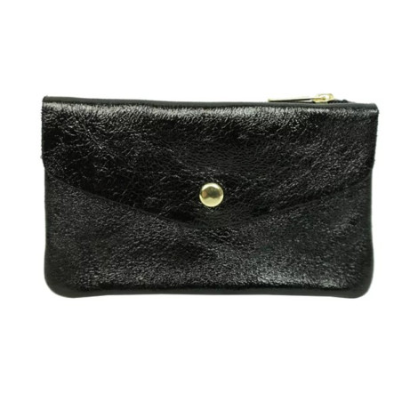 Grand porte-monnaie en cuir noir- Jaïnès & Co - Achat en ligne - Jaïnès