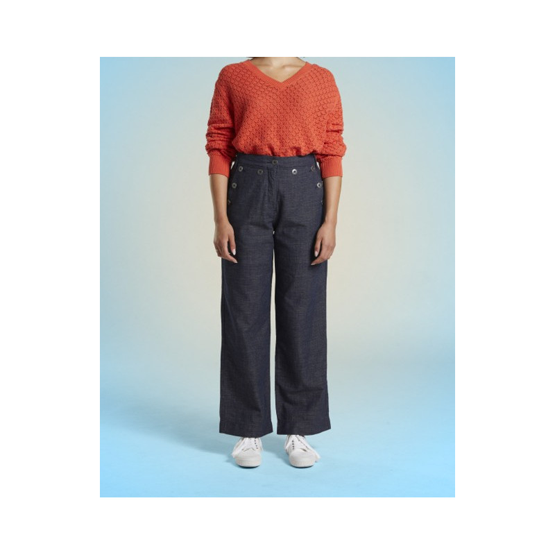Pantalon Rayé Navy PONT-25268 - Mât de Misaine