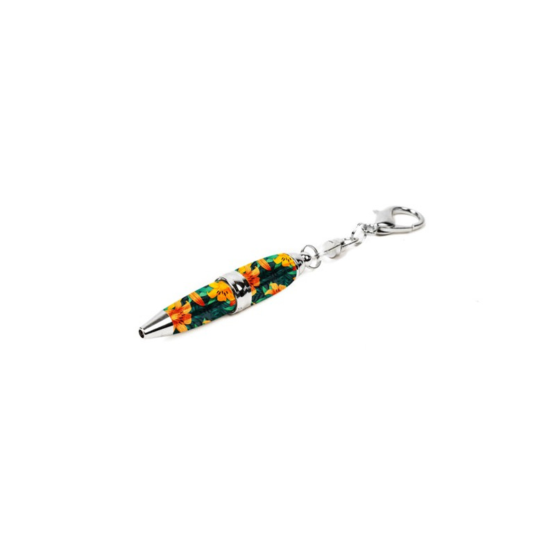 Stylo porte-clé orange floral- Catwalk