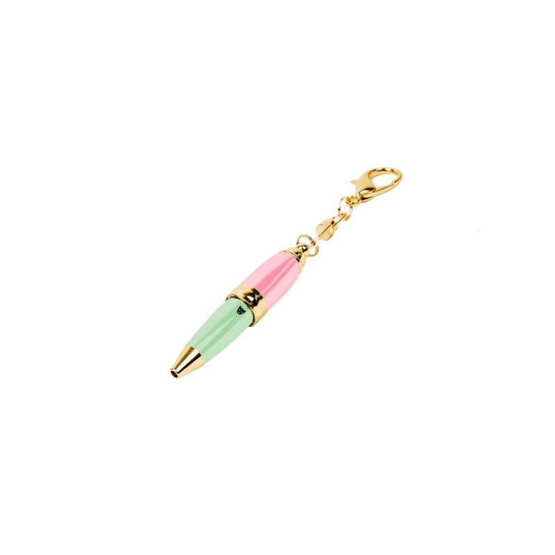 Stylo porte-clé Doré Bicolore Rose vert - Catwalk