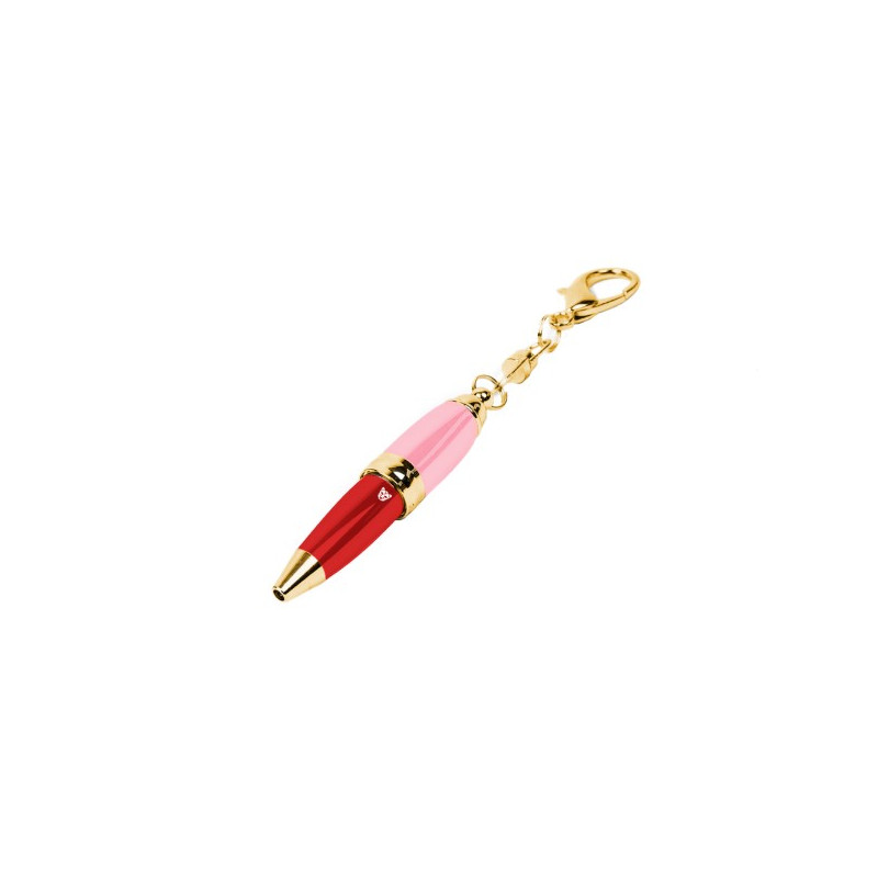 Stylo porte-clé Doré Bicolore Rouge Rose - Catwalk
