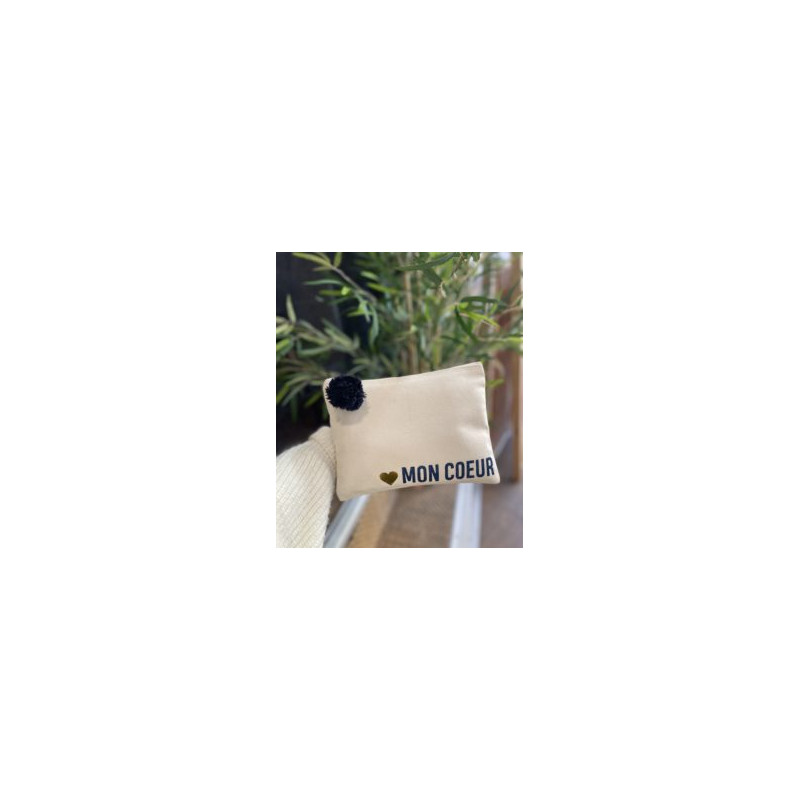 Pochette zippée Mon Coeur - Toiles Chics - Achat en ligne - Jaines