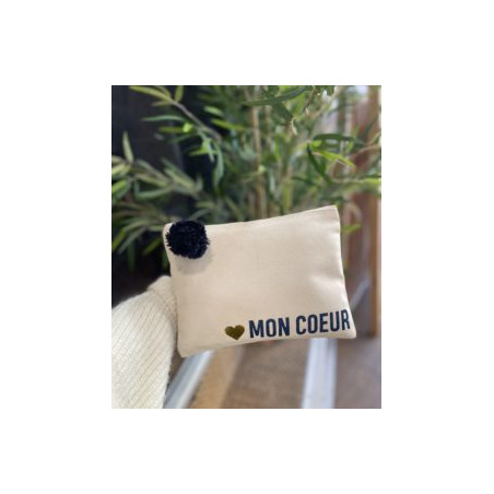 Pochette zippée Mon Coeur - Toiles Chics - Achat en ligne - Jaines