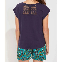 Tee shirt coton bio dentelle CEBANE - La Fiancée - Achat en ligne - Jaines