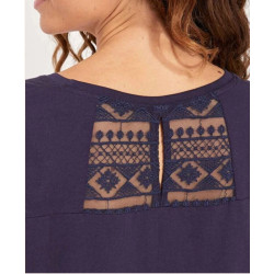 Tee shirt coton bio dentelle CEBANE - La Fiancée - Achat en ligne - Jaines