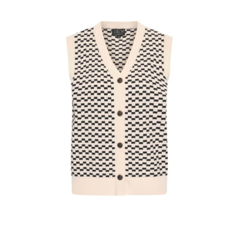 Gilet sans manche noir et blanc 51COTF30.097 - Achat en ligne - Jaines