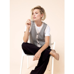 Gilet sans manche noir et blanc COTF30097- Zilch