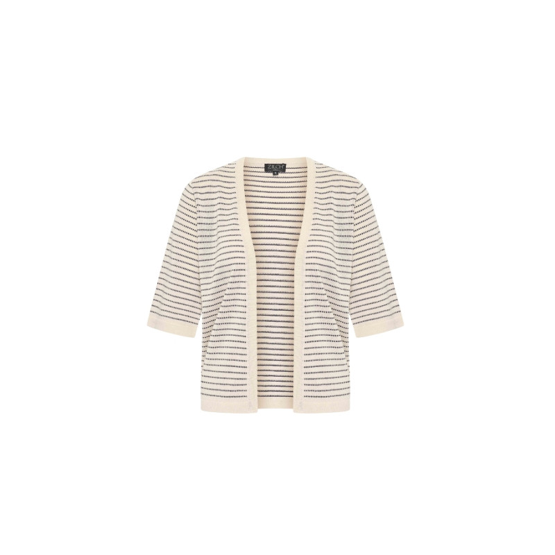 Cardigan rayé beige COT20123- Zilch