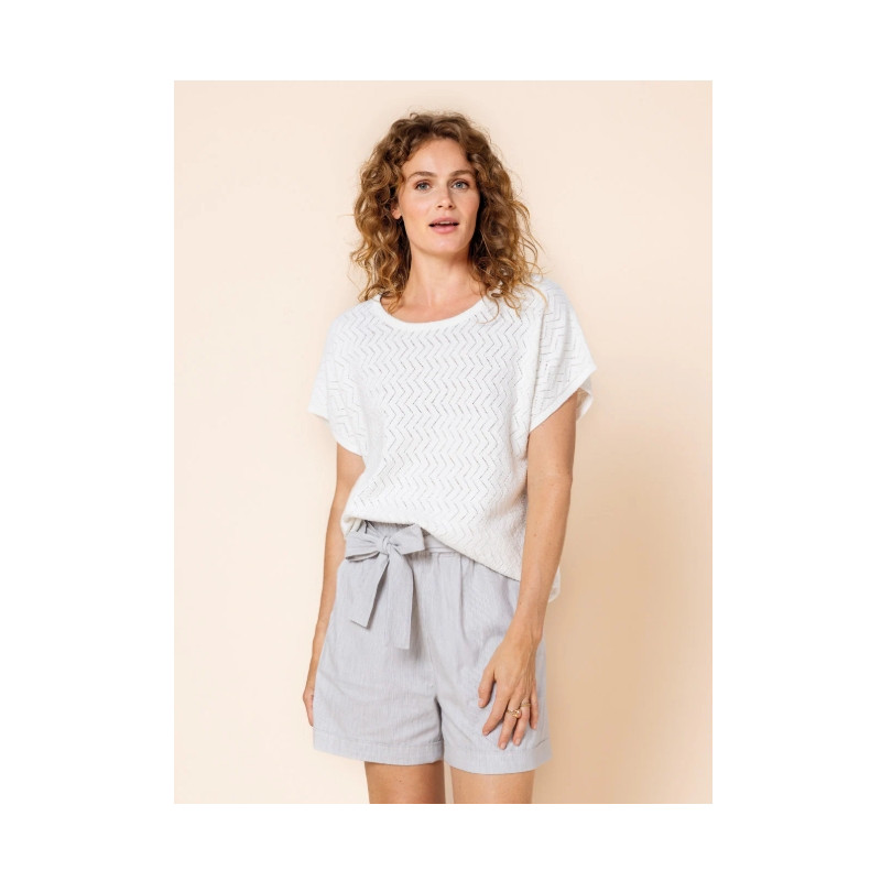 Top ajouré blanc CON30050 - Zilch