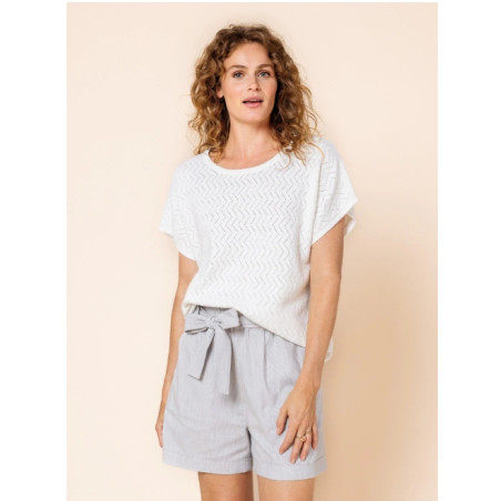 Top ajouré blanc 51CON30.050 - Zilch - Achat en ligne - Jaines