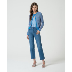 Jean droit 5 poches Bleu...