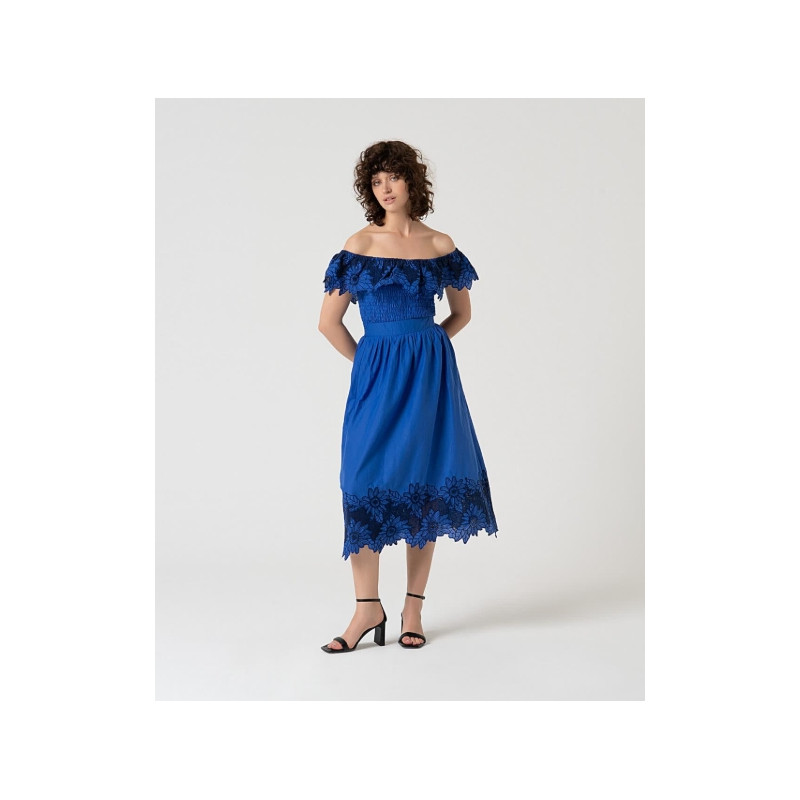 Jupe Bleu cobalt MALI623- Surkana